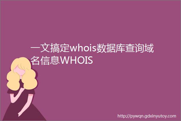 一文搞定whois数据库查询域名信息WHOIS