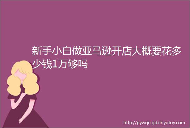 新手小白做亚马逊开店大概要花多少钱1万够吗