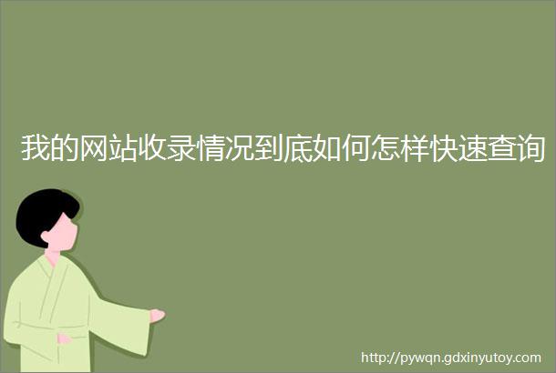 我的网站收录情况到底如何怎样快速查询