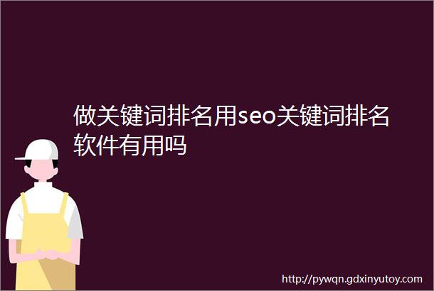 做关键词排名用seo关键词排名软件有用吗