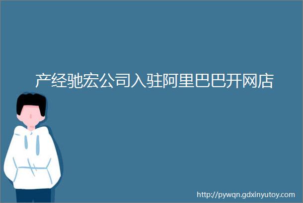 产经驰宏公司入驻阿里巴巴开网店