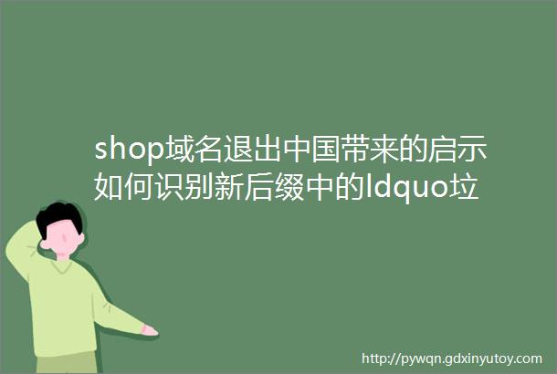 shop域名退出中国带来的启示如何识别新后缀中的ldquo垃圾股rdquo